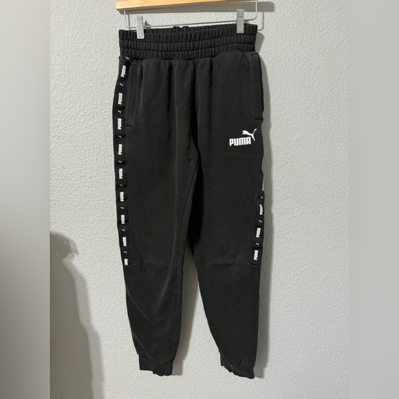 Puma Black Big Boy Athletic Joggers Pants Size S - Picture 1 of 16